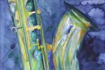 Saxophon 6 (c) Aquarell von Frank Koebsch