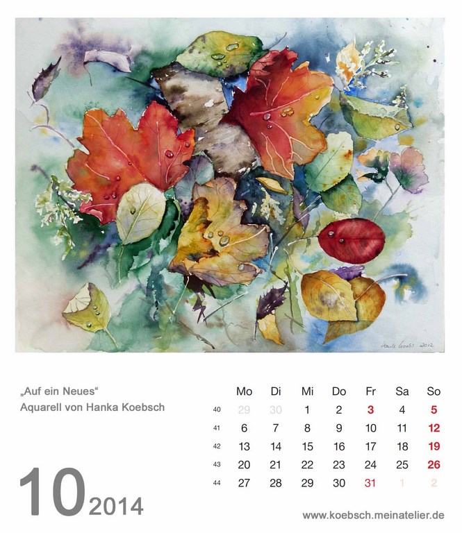 Kalenderblatt Oktober 2014